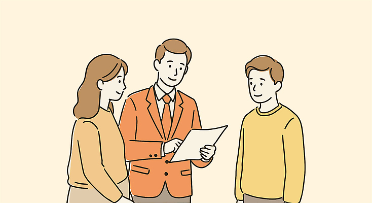 여자 남자 일러스트 대화 협상 미소 들기 상반신 성인 세명 문서 자동차사고 베이지색 보험설계사 자동차보험 성인만 국내일러스트 AI파일 직업 컬러 비즈니스 모션 표정 말하기 사람 교통사고 보험 파일형식 벡터