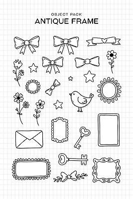 꽃 별 리본 스티커 라인일러스트 일러스트 조류 열쇠 프레임 사람없음 세트 거울 앤티크 흰색 하트 편지 라인아트 엘리먼트 다꾸 국내일러스트 AI파일 자연요소 모양 식물 동물 선 컬러 신조어 약어 파일형식 벡터