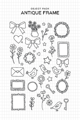 꽃 별 리본 화분 스티커 라인일러스트 일러스트 조류 열쇠 프레임 사람없음 세트 거울 앤티크 흰색 하트 편지 라인아트 엘리먼트 다꾸 국내일러스트 AI파일 자연요소 모양 식물 동물 선 컬러 신조어 약어 파일형식 벡터