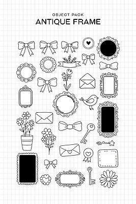 꽃 별 리본 화분 스티커 라인일러스트 일러스트 조류 열쇠 프레임 사람없음 세트 거울 앤티크 흰색 하트 편지 라인아트 엘리먼트 다꾸 국내일러스트 AI파일 자연요소 모양 식물 동물 선 컬러 신조어 약어 파일형식 벡터