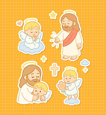 전신 구름 남자 꽃 기독교 어린이 십자가 스티커 일러스트 포옹 미소 들기 소년 여러명 상반신 성인 반짝임 노란색 눈감음 기도 하트 예수 무릎꿇기 손내밀기 천사날개 엘리먼트 남자만 국내일러스트 천사링 AI파일 자연요소 모양 식물 종교 컬러 다수 날개 안기 모션 천사 표정 사람 손짓 신_종교 파일형식 벡터
