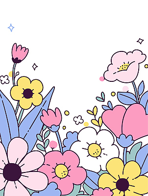 분홍색 잎 일러스트 봄꽃 사람없음 반짝임 꽃프레임 키치 국내일러스트 AI파일 식물 꽃 컬러 컨셉 모션 프레임 봄 파일형식 벡터