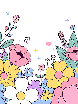 분홍색 잎 일러스트 봄꽃 사람없음 반짝임 꽃프레임 키치 국내일러스트 AI파일 식물 꽃 컬러 컨셉 모션 프레임 봄 파일형식 벡터