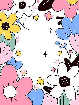 분홍색 잎 일러스트 봄꽃 사람없음 반짝임 꽃프레임 카피스페이스 키치 국내일러스트 AI파일 식물 꽃 컬러 컨셉 모션 프레임 봄 공백 파일형식 벡터