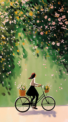 전신 PSD 여자 꽃잎 여유 일러스트 그림자 한명 성인 초록색 평화 자전거 산책 풀잎 승차 성인여자한명만 국내일러스트 1 꽃 감정 컬러 컨셉 잎 모션 휴식 사람 바이크 풀_식물 여자한명만 성인여자만 파일형식