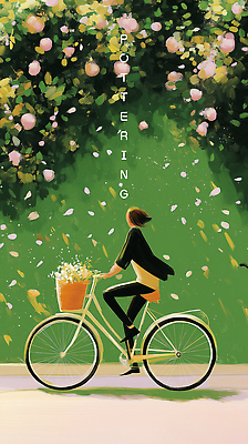 전신 PSD 여자 꽃잎 여유 일러스트 그림자 한명 성인 초록색 평화 자전거 산책 풀잎 승차 성인여자한명만 국내일러스트 1 꽃 감정 컬러 컨셉 잎 모션 휴식 사람 바이크 풀_식물 여자한명만 성인여자만 파일형식