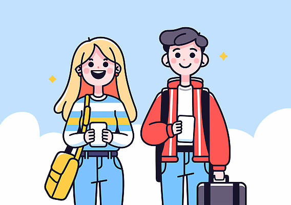 구름 커플 여자 남자 행복 해외여행 일러스트 하늘 휴가 미소 들기 성인 두명 반짝임 스마트폰 캐리어 잡기 즐거움 백팩 성인만 일러캐릭터 AI파일 자연요소 캐릭터 해외 감정 여행 가방 관계 모션 표정 사람 핸드폰 스마트기기 여행가방 파일형식 벡터