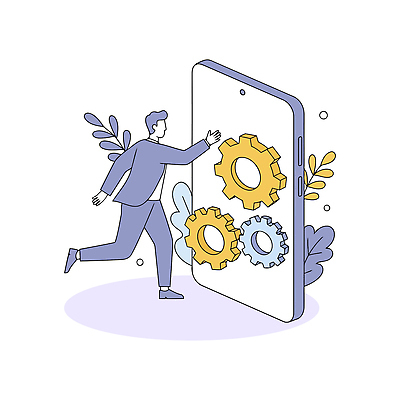 전신 남자 잎 일러스트 모바일 한명 성인 라이프 파란색 스마트폰 달리기 톱니바퀴 얼굴없음 성인남자한명만 국내일러스트 AI파일 식물 1 컬러 모션 사람 생활 핸드폰 스마트기기 남자한명만 성인남자만 파일형식 벡터