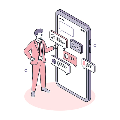 전신 남자 분홍색 허리손 일러스트 모바일 한명 미소 정장 성인 라이프 스마트폰 가리킴 문자메시지 성인남자한명만 국내일러스트 AI파일 1 옷 컬러 포즈 표정 사람 손짓 생활 핸드폰 스마트기기 메시지 남자한명만 성인남자만 파일형식 벡터