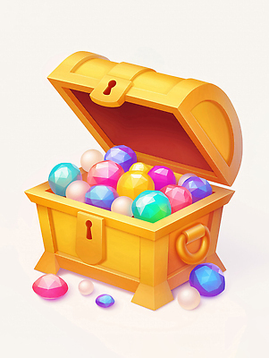 JPG 일러스트 사람없음 오픈 화려 보석 진주 보물상자 보석상자 국내일러스트 AI일러스트 AI콘텐츠 컨셉 상자 광석 파일형식