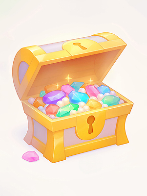 JPG 일러스트 사람없음 빛 반짝임 오픈 화려 보석 진주 보물상자 보석상자 국내일러스트 AI일러스트 AI콘텐츠 컨셉 모션 상자 광석 파일형식