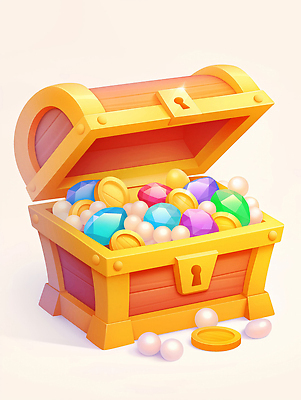 JPG 일러스트 사람없음 오픈 화려 보석 진주 금화 보물상자 보석상자 국내일러스트 AI일러스트 AI콘텐츠 컨셉 상자 황금 광석 파일형식