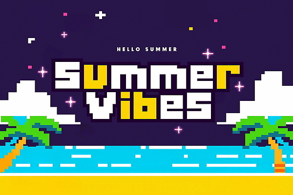 PSD 구름 일러스트 밤하늘 해변 사람없음 반짝임 모래사장 야자수 여름풍경 픽셀 국내일러스트 자연요소 나무 바다 모션 하늘 풍경 야간 파일형식 여름_계절