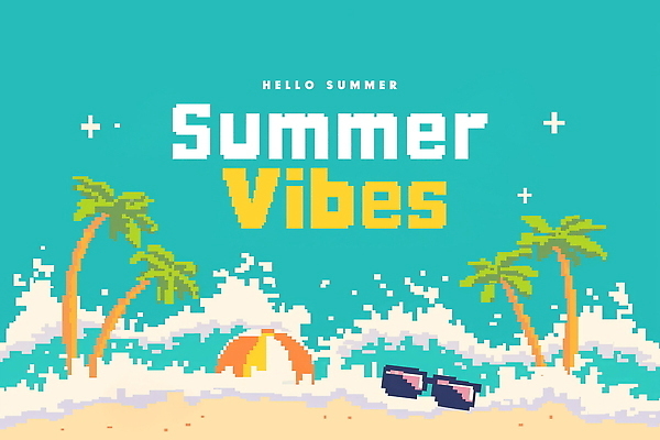 PSD 파도 일러스트 해변 사람없음 반짝임 모래사장 선글라스 야자수 여름풍경 비치발리볼 픽셀 국내일러스트 나무 안경 바다 모션 풍경 비치볼 배구 파일형식 여름_계절