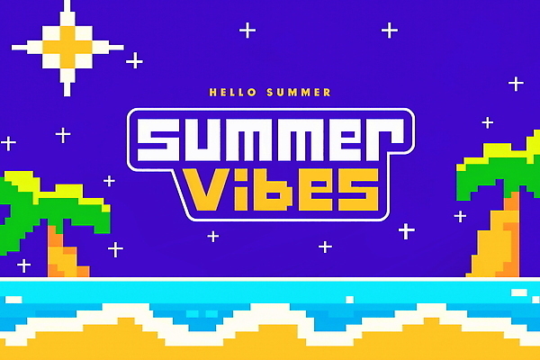 PSD 일러스트 밤하늘 해변 사람없음 반짝임 모래사장 야자수 여름풍경 별빛 픽셀 국내일러스트 나무 별 바다 모션 하늘 풍경 빛 야간 파일형식 여름_계절