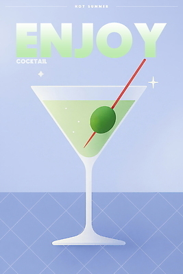 PSD 포스터 음료 일러스트 사람없음 반짝임 보라색 칵테일 꼬치 즐거움 올리브 칵테일잔 국내일러스트 열매 감정 컬러 술잔 모션 주류 파일형식