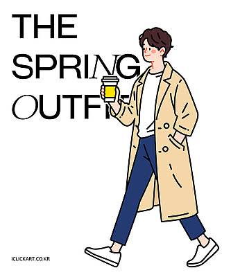 전신 패션 남자 일러스트 한명 미소 들기 성인 걷기 주머니손 롱코트 봄옷 테이크아웃컵 성인남자한명만 국내일러스트 AI파일 1 옷 모션 표정 사람 컵 봄 코트 남자한명만 성인남자만 파일형식 벡터