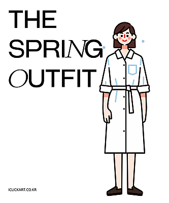 전신 여자 패션 일러스트 한명 미소 성인 봄옷 성인여자한명만 국내일러스트 AI파일 1 옷 표정 사람 봄 여자한명만 성인여자만 파일형식 벡터