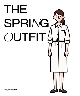 전신 여자 패션 일러스트 한명 미소 성인 봄옷 성인여자한명만 국내일러스트 AI파일 1 옷 표정 사람 봄 여자한명만 성인여자만 파일형식 벡터
