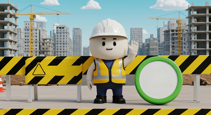 JPG 전신 구름 편집이미지 남자 하늘 안내 한명 미소 안전 성인 3D 손들기 건설현장 안전모 위험 안전가드 안전조끼 안전표지판 성인남자한명만 편집3D AI컴퓨터그래픽 AI콘텐츠 자연요소 1 컨셉 모션 건설업 표정 사람 표지판 헬멧 안전장비 디지털합성 남자한명만 성인남자만 파일형식