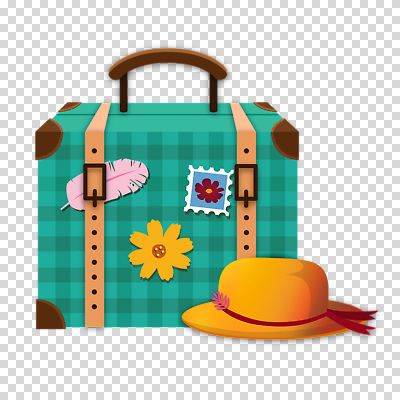 편집이미지 모자 꽃 리본 누끼 사람없음 여행가방 깃털 체크무늬 우표 PNG 민트색 식물 잡화 컬러 무늬 가방 파일형식