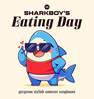 동물캐릭터 허리손 일러스트 웃음 사람없음 여름 파란색 선글라스 하트 가리킴 상어 베이지색 일러캐릭터 AI파일 모양 동물 캐릭터 계절 안경 컬러 포즈 표정 어류 손짓 파일형식 벡터