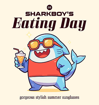 음료 동물캐릭터 허리손 일러스트 빨대 웃음 사람없음 여름 파란색 반짝임 선글라스 칵테일 칵테일잔 상어 베이지색 일러캐릭터 AI파일 동물 캐릭터 계절 안경 컬러 포즈 술잔 모션 주류 표정 어류 파일형식 벡터