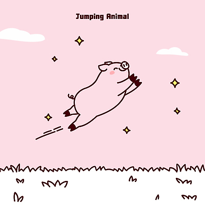 행복 분홍색 일러스트 미소 잔디 초원 사람없음 반짝임 달리기 귀여움 점프 돼지캐릭터 일러캐릭터 AI파일 식물 캐릭터 감정 컬러 동물캐릭터 컨셉 모션 표정 돼지 파일형식 벡터