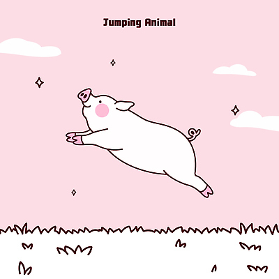 행복 분홍색 일러스트 미소 잔디 초원 사람없음 반짝임 달리기 귀여움 점프 돼지캐릭터 일러캐릭터 AI파일 식물 캐릭터 감정 컬러 동물캐릭터 컨셉 모션 표정 돼지 파일형식 벡터