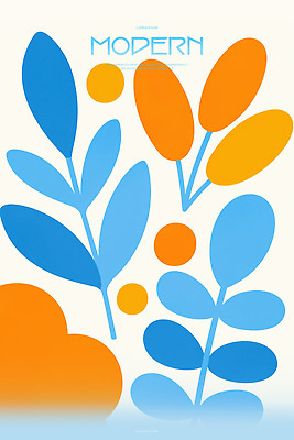 PSD 포스터 잎 일러스트 미술 사람없음 파란색 원형 모던 국내일러스트 도형 식물 컬러 문화예술 파일형식