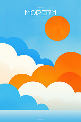 PSD 구름 포스터 일러스트 자연 하늘 미술 사람없음 파란색 태양 모던 국내일러스트 자연요소 컬러 문화예술 생태계 파일형식