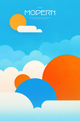 PSD 구름 포스터 일러스트 자연 하늘 미술 사람없음 파란색 태양 모던 국내일러스트 자연요소 컬러 문화예술 생태계 파일형식