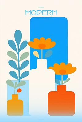 PSD 포스터 잎 일러스트 미술 사람없음 꽃병 모던 국내일러스트 식물 꽃 문화예술 파일형식