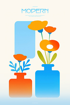PSD 포스터 잎 일러스트 미술 사람없음 꽃병 모던 국내일러스트 식물 꽃 문화예술 파일형식