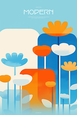 PSD 포스터 잎 일러스트 미술 사람없음 파란색 꽃병 모던 겹침 국내일러스트 식물 꽃 컬러 문화예술 파일형식