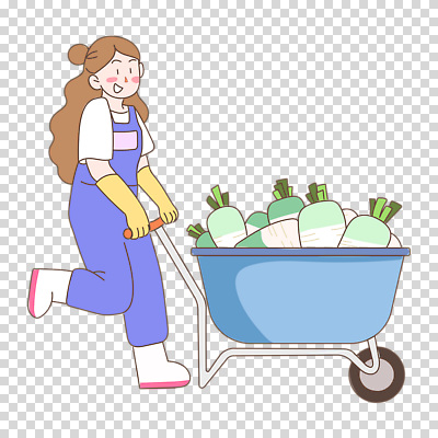 전신 편집이미지 여자 한명 미소 누끼 성인 걷기 밀기 무 고무장갑 PNG 외발수레 성인여자한명만 청년농부 1 장갑 모션 뿌리채소 표정 사람 수레 농부 고무 여자한명만 성인여자만 파일형식