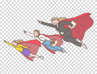 전신 편집이미지 여자 남자 서류가방 미소 들기 누끼 정장 성인 세명 비행 가리킴 비즈니스맨 비즈니스우먼 망토 문서 영웅 PNG 성인만 옷 가방 비즈니스 모션 표정 사람 손짓 직장인 파일형식