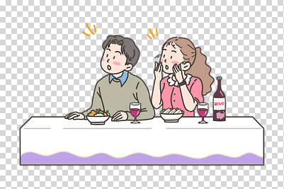 편집이미지 그릇 커플 여자 남자 음식 와인잔 식탁 누끼 상반신 성인 두명 레스토랑 놀람 와인병 PNG 성인만 식기 감정 술잔 관계 탁자 병_용기 표정 사람 식당 와인 파일형식