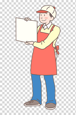 전신 편집이미지 남자 한명 미소 들기 누끼 성인 앞치마 팻말 판매원 PNG 캡모자 성인남자한명만 직업 모자_잡화 1 모션 프레임 표정 사람 남자한명만 성인남자만 파일형식