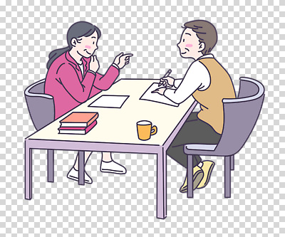 전신 편집이미지 여자 남자 종이 중년 의자 대화 미소 누끼 앉기 두명 컵 펜 기록 책상 PNG 책더미 중년만 식기 가구 모션 표정 말하기 사람 성인 책 필기구 무더기 성인만 파일형식