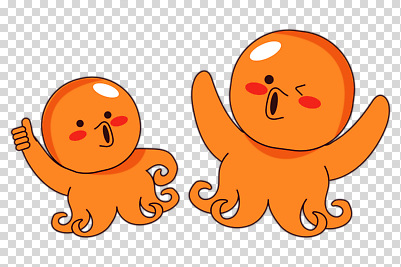 편집이미지 윙크 누끼 사람없음 귀여움 주황색 만세 문어 따봉 PNG 해물캐릭터 캐릭터 컬러 컨셉 모션 연체동물 표정 수중동물 최고 파일형식