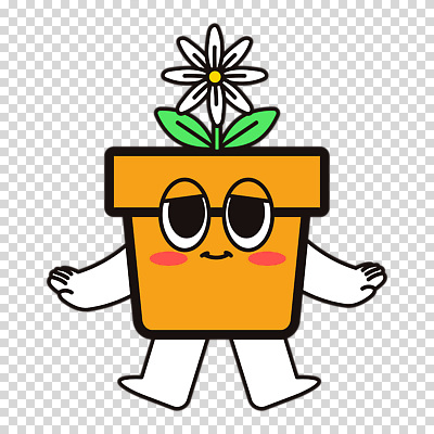 편집이미지 꽃 화분 누끼 사람없음 귀여움 식물캐릭터 PNG 식물 캐릭터 컨셉 파일형식