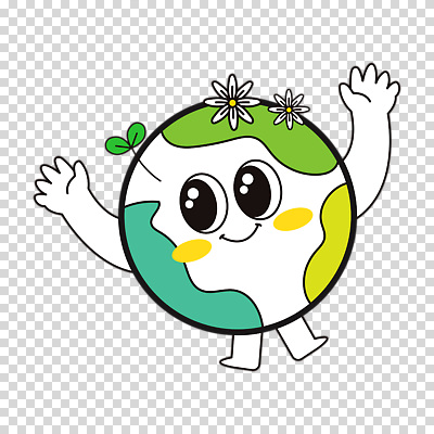 편집이미지 꽃 미소 누끼 사람없음 초록색 새싹 귀여움 만세 PNG 지구캐릭터 식물 캐릭터 지구 컬러 컨셉 모션 표정 파일형식