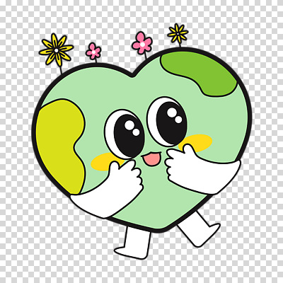 편집이미지 꽃 미소 누끼 사람없음 연두색 귀여움 하트 PNG 감싸기 하트캐릭터 지구캐릭터 모양 식물 캐릭터 지구 컨셉 모션 표정 초록색 파일형식