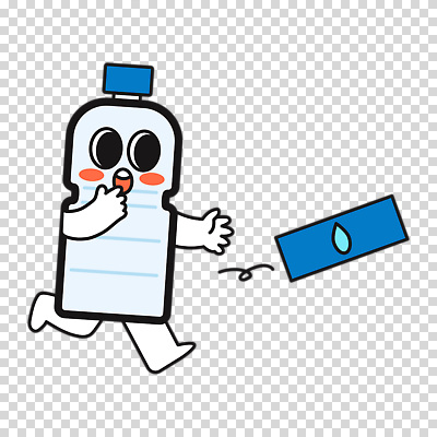 편집이미지 캐릭터 누끼 사람없음 파란색 달리기 라벨 귀여움 놀람 재활용 생수 페트병 PNG 손뻗기 감정 컬러 컨셉 모션 프레임 표정 물병 친환경 병_담는 파일형식