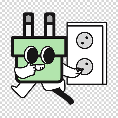 편집이미지 캐릭터 웃음 누끼 사람없음 연두색 달리기 귀여움 콘센트 플러그 탈출 입가림 PNG 컨셉 모션 표정 초록색 가림 파일형식