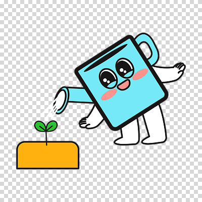 편집이미지 캐릭터 숙이기 미소 누끼 사람없음 새싹 귀여움 물뿌리개 물주기 PNG 식물 포즈 컨셉 모션 표정 파일형식