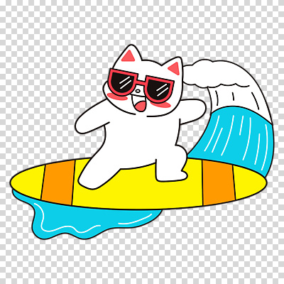 편집이미지 파도 미소 누끼 사람없음 선글라스 귀여움 서핑보드 서핑 고양이캐릭터 PNG 안경 바다 동물캐릭터 컨셉 표정 고양이 수상스포츠 보드_스포츠 파일형식