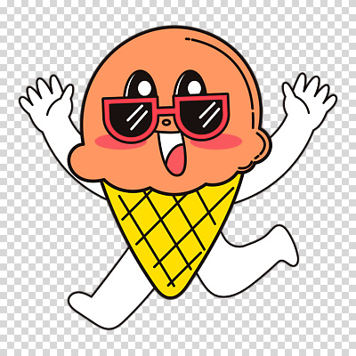 편집이미지 미소 누끼 사람없음 선글라스 달리기 귀여움 만세 콘아이스크림 PNG 아이스크림캐릭터 캐릭터 안경 컨셉 모션 아이스크림 표정 파일형식