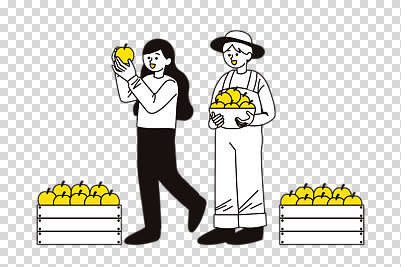 전신 편집이미지 여자 남자 미소 들기 누끼 성인 두명 농부 PNG 사과바구니 사과상자 챙모자 성인만 직업 모자_잡화 모션 표정 사람 상자 바구니 사과 파일형식
